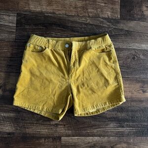 Men’s mustard yellow corduroy shorts